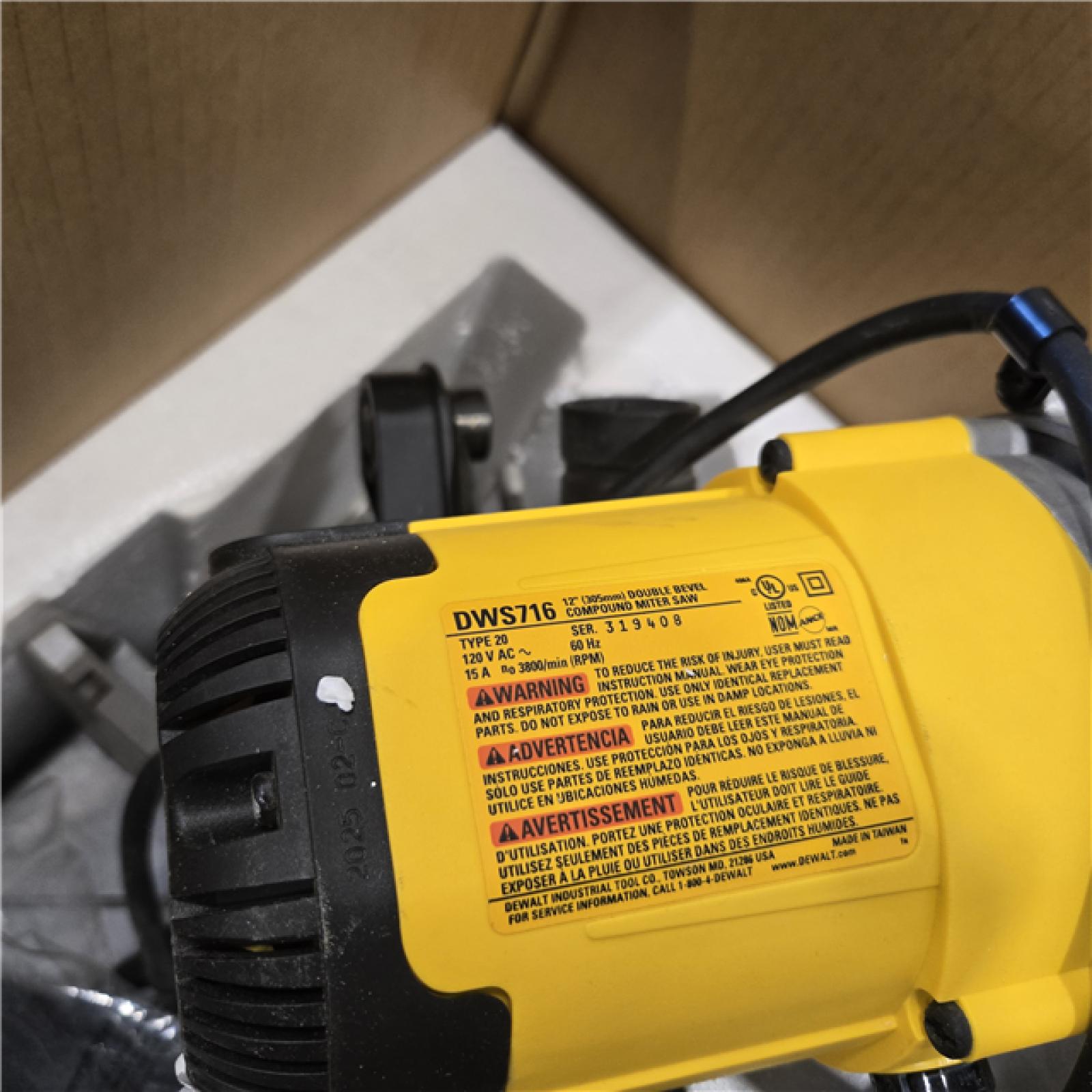 AS-IS DeWalt 15 Amp Corded 12 in. Compound Double Bevel Miter Saw