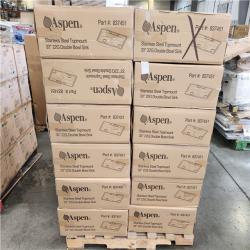 Phoenix Location NEW Aspen Stainless Steel Top mount 33 22G Double Bowl Sink Pallet (12 Sinks)