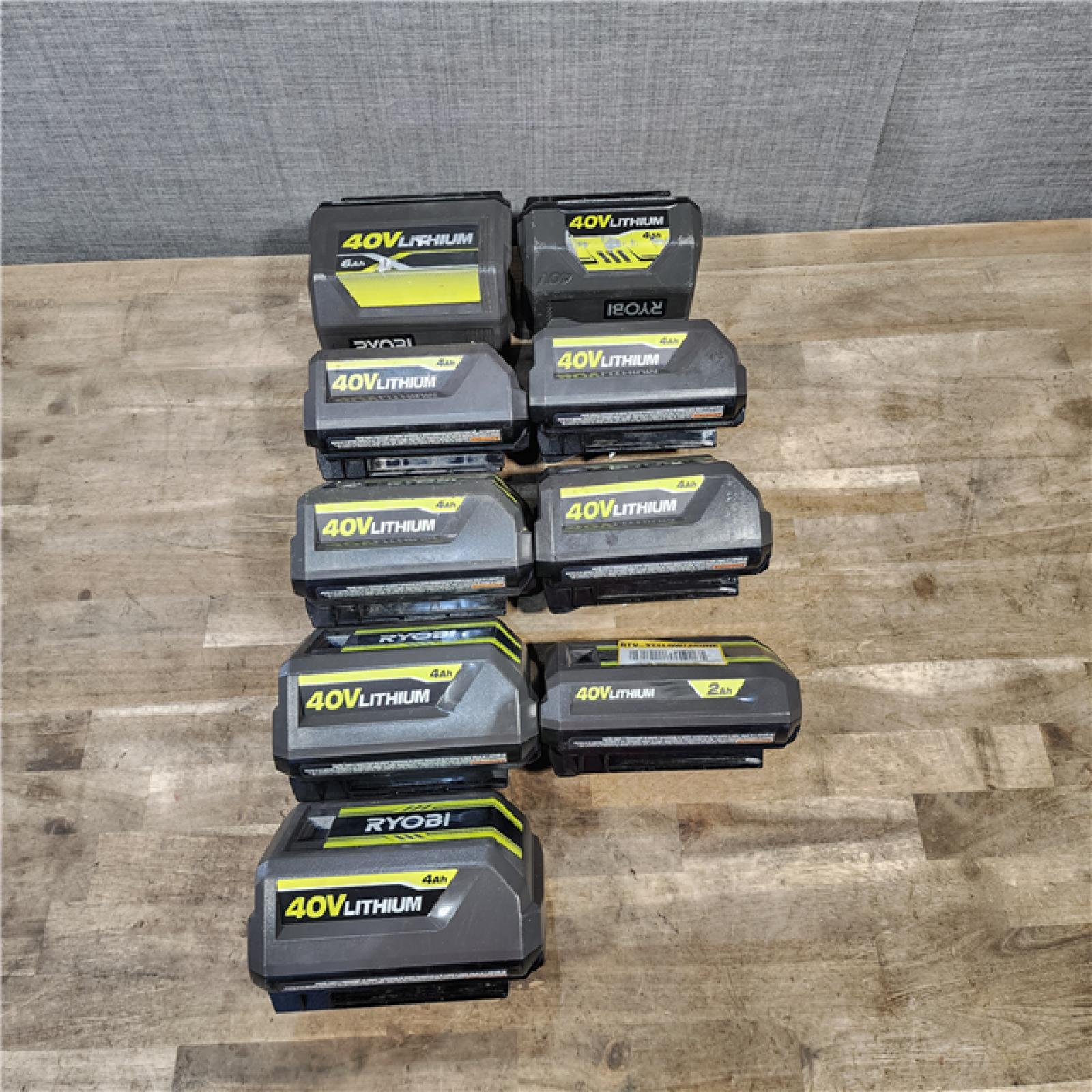 HOUSTON LOCATION - AS-IS RYOBI BATTERY PACK QTY - 9