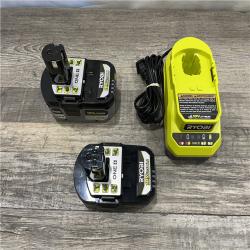 AS-IS RYOBI ONE+ 18V Lithium-Ion Starter Battery  and Charger Kit