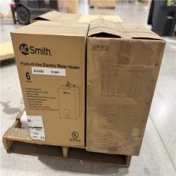 DALLAS LOCATION - AO SMITH 6 gal. Point of Use 1.4kW 1-Element Electric Water Heater PALLET- (4 UNITS)