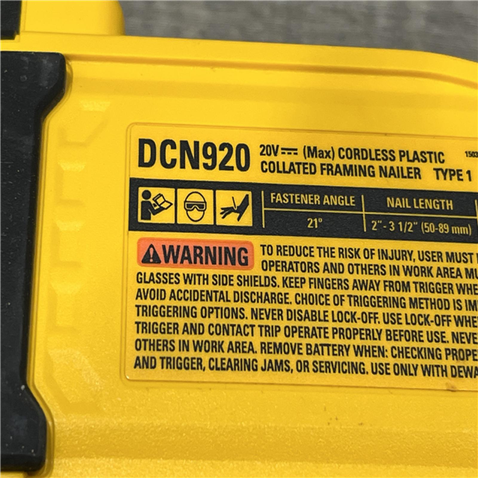 AS-IS DEWALT 20-Volt 21° Cordless Framing Nailer (Tool-Only)