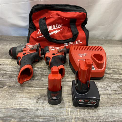 AS-IS Milwaukee  FUEL 12-Volt Lithium-Ion Brushless Cordless Hammer Drill and Impact Driver Combo Kit