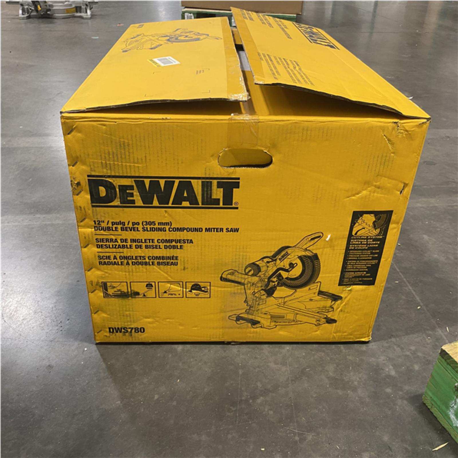 As-Is- DEWALT 15 Amp Corded 12 in. Double Bevel Sliding Compound Miter Saw