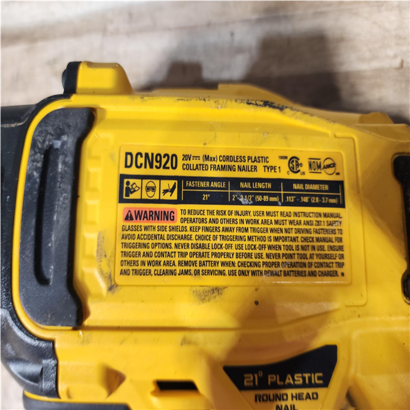HOUSTON LOCATION - AS - IS DEWALT 20-Volt 21° Cordless Framing Nailer (Tool-Only)