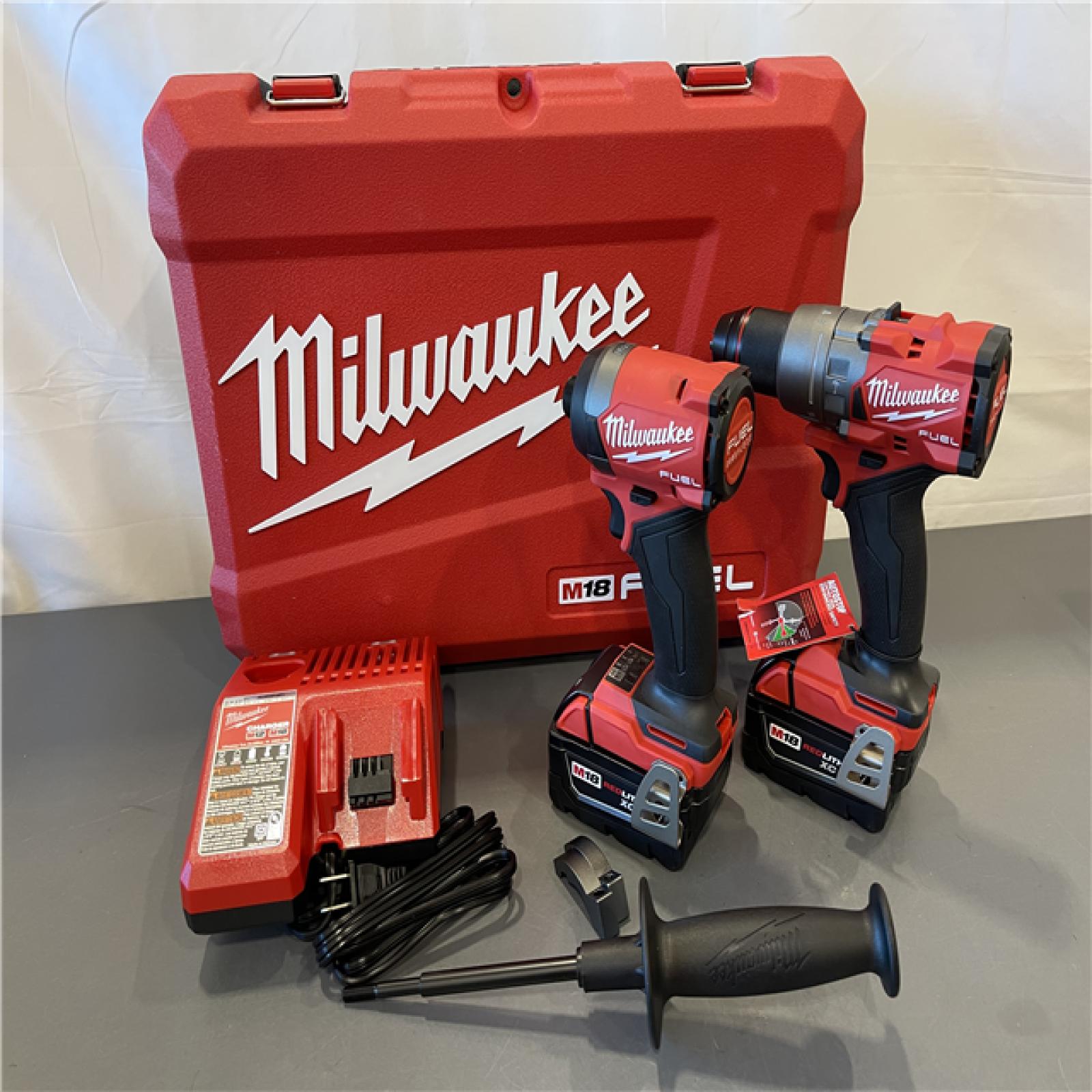AS-IS - MILWAUKEE FUEL 18V Lithium-Ion Brushless Cordless Hammer Drill and Impact Driver Combo Kit