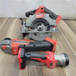 AS-IS MILWAUKEE M18 18-Volt Lithium-Ion Brushless Cordless FUEL Combo Kit (5-Tool) with 2-Batteries, 1-Charger, and Tool Bag