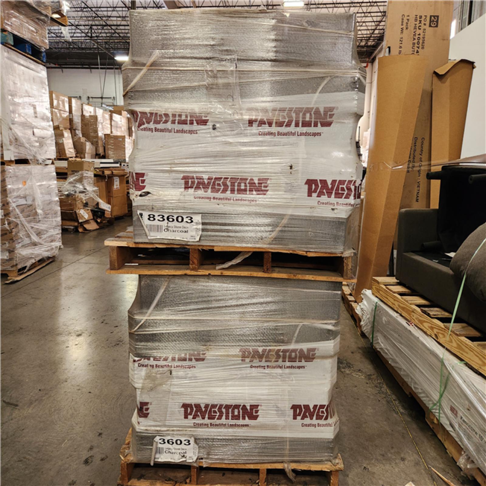 Phoenix Location Pavestone 4 in. x 12 in. x 7.5 in. Legacy Stone Deco Charcoal Pallet (90:Pcs 180:SF)