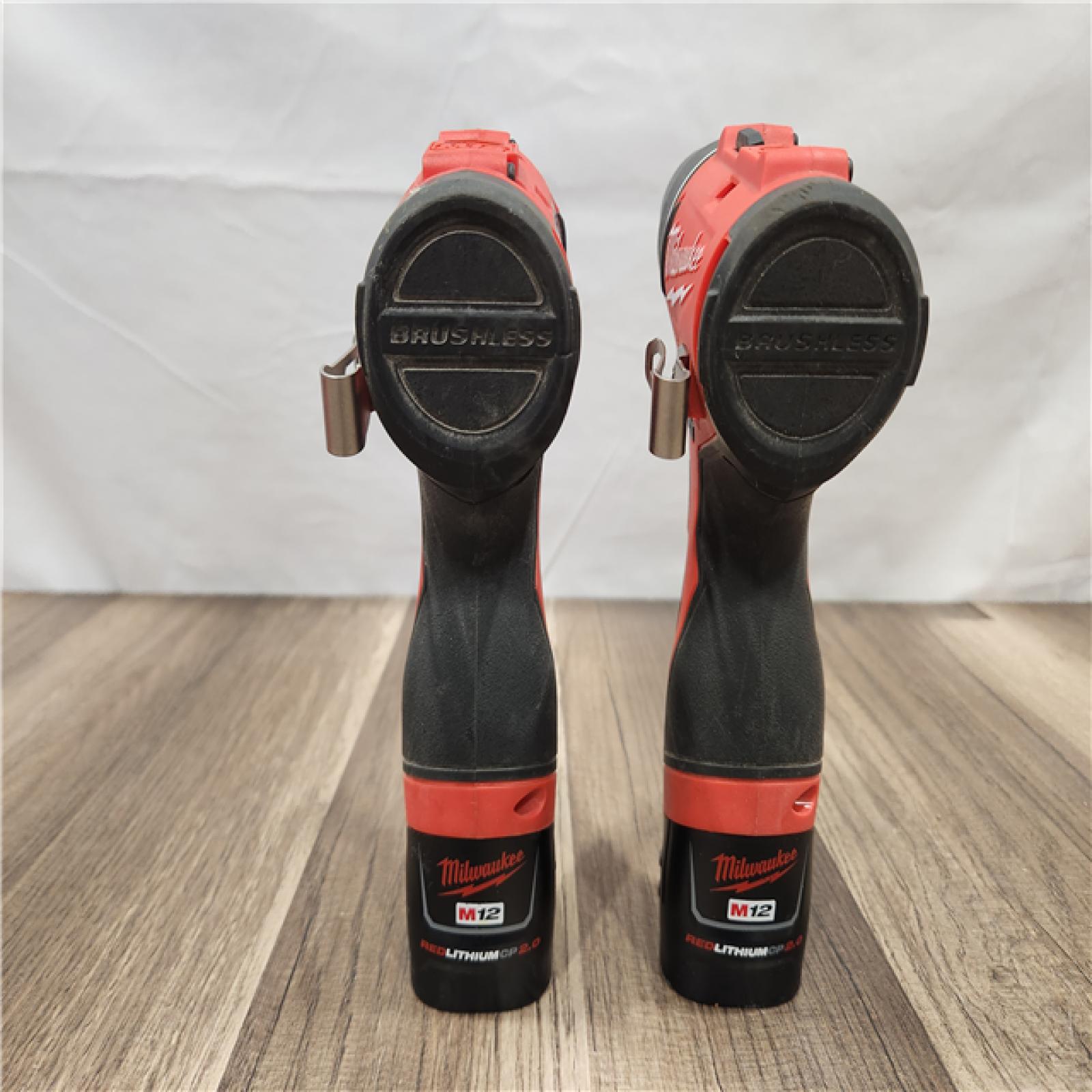 AS-IS- Milwaukee M12 Cordless Brushless 2 Tool Combo Kit