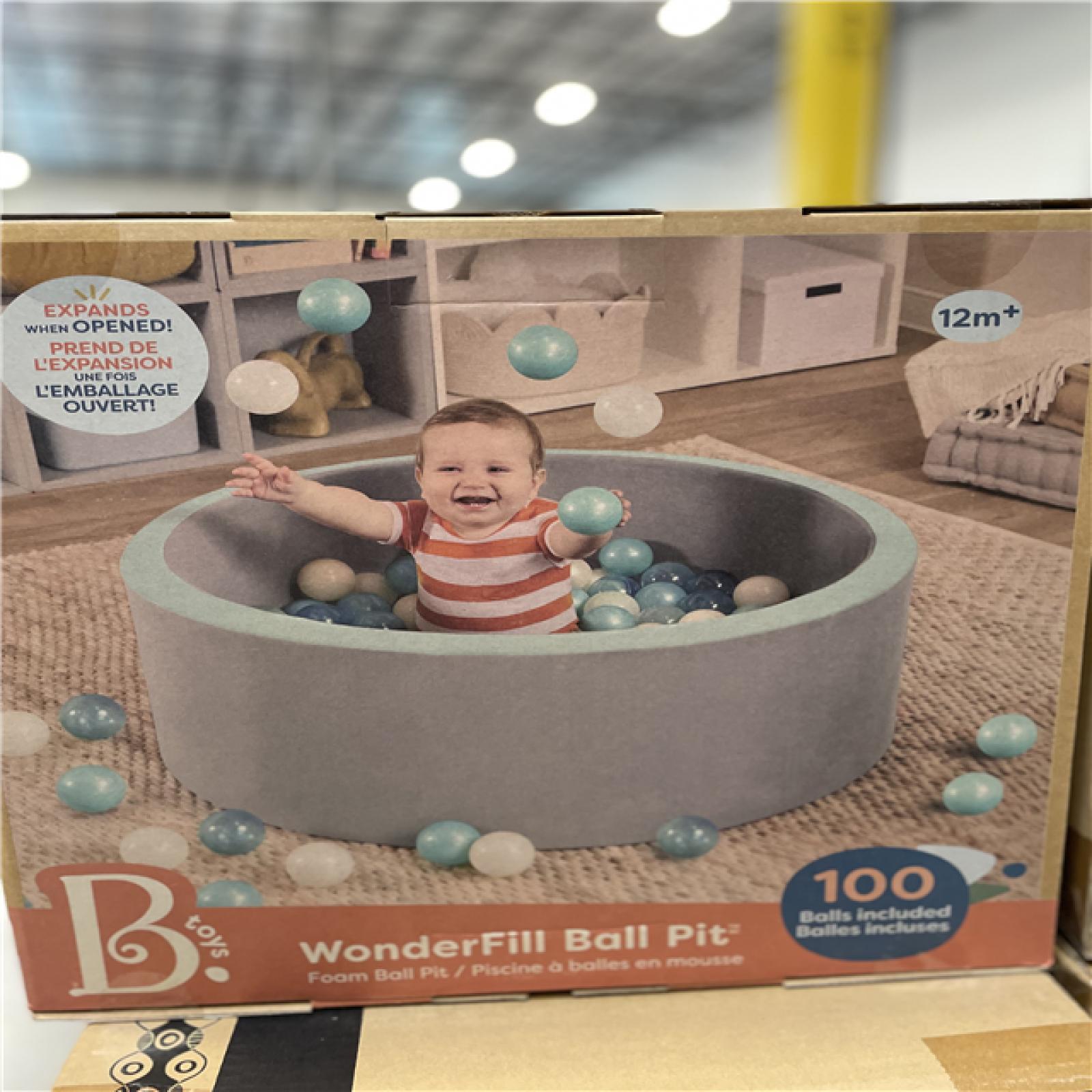 DALLAS LOCATION - BULLSEYE B. toys WonderFill Ball Pit - Foam Ball Pit with 100 Balls PALLET-(18 UNITS)