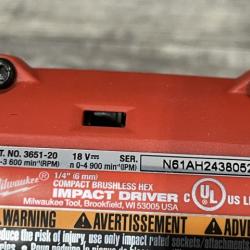 AS-IS Milwaukee 18-Volt Lithium-Ion Brushless Cordless Compact Hammer Drill/Impact Combo Kit