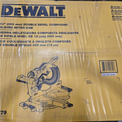 NEW- DEWALT 15 Amp Corded 12 in. Double Bevel Sliding Compound Miter Saw, Blade Wrench and Material Clamp