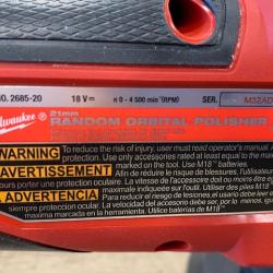 AS-IS Milwaukee FUEL18V Lithium-Ion Brushless Cordless 21MM DA Polisher (Tool-Only)