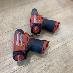 AS-IS Milwaukee FUEL 12-Volt Lithium-Ion Brushless Cordless Hammer Drill and Impact Driver Combo Kit