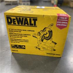 AS-IS - DEWALT 15 Amp Corded 12 in. Double Bevel Sliding Compound Miter Saw, Blade Wrench and Material Clamp