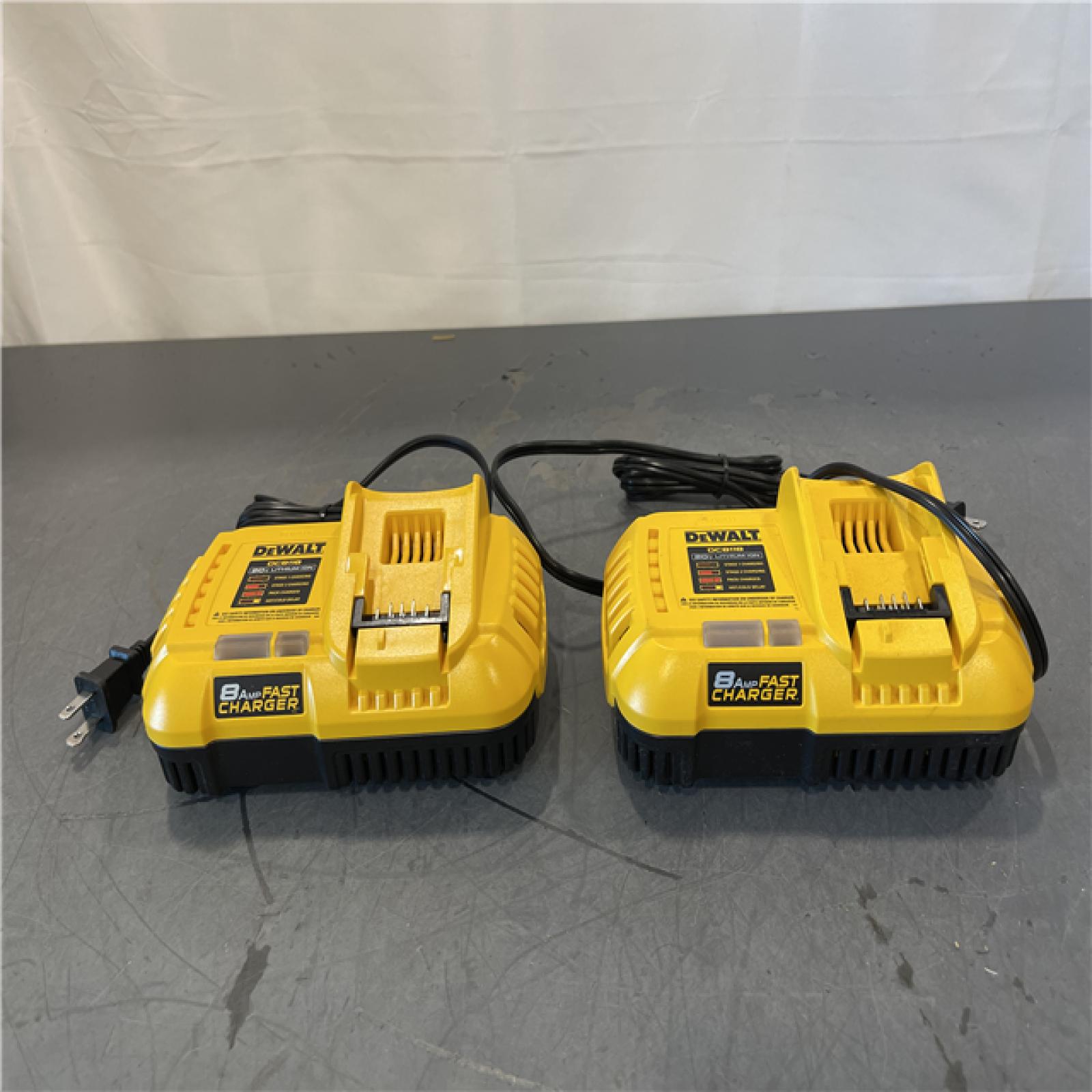 AS-IS - DeWalt 20V MAX / 60V MAX FLEXVOLT Lithium-Ion Fan Cooled Fast Battery Charger (Set of 2)