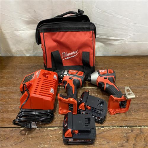 AS-IS Milwaukee 18V Cordless Brushed 2 Tool Drill/Driver and Impact Driver Kit