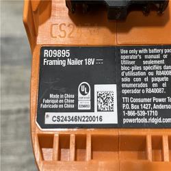 AS-IS RIDGID 18V Brushless Cordless 30° 3-1/2 in. Framing Nailer (Tool Only)