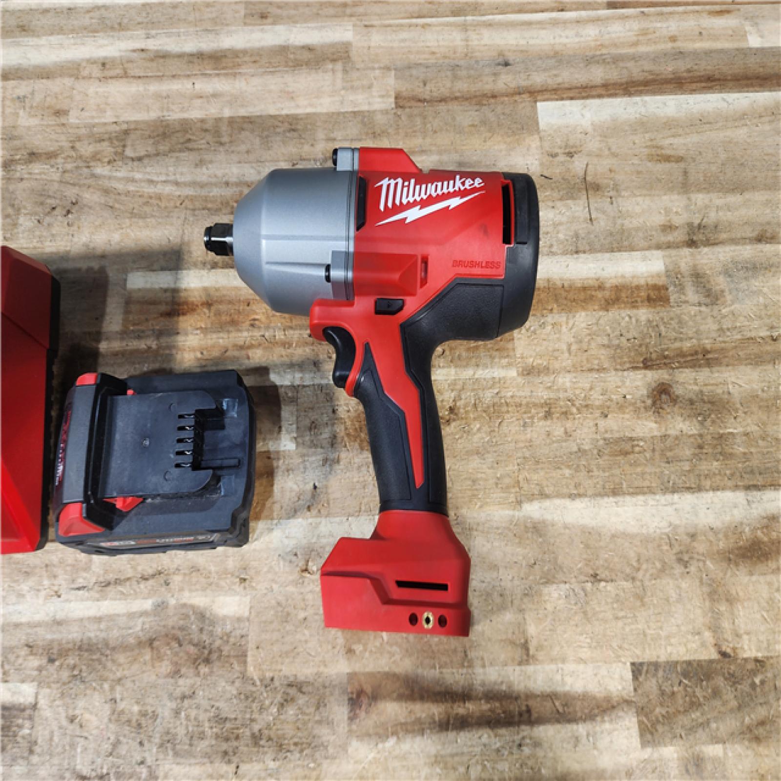 HOUSTON LOCATION - AS - IS Milwaukee M18 18-Volt Lithium-Ion Brushless 1/2 in. High Torque Impact Wrench with Friction Ring COMBO KIT