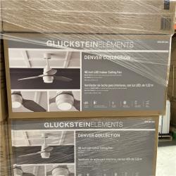 DALLAS LOCATION - Denver 48 in. Integrated LED Indoor White Ceiling Fan with Remote PALLET-(48 UNITS)