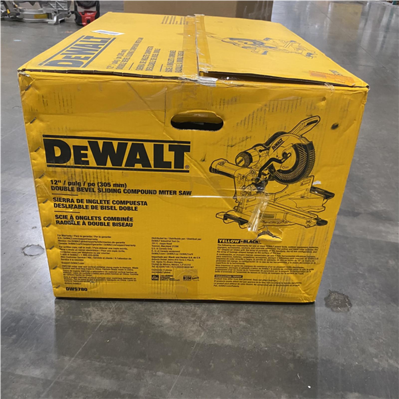 As-Is- DEWALT 15 Amp Corded 12 in. Double Bevel Sliding Compound Miter Saw