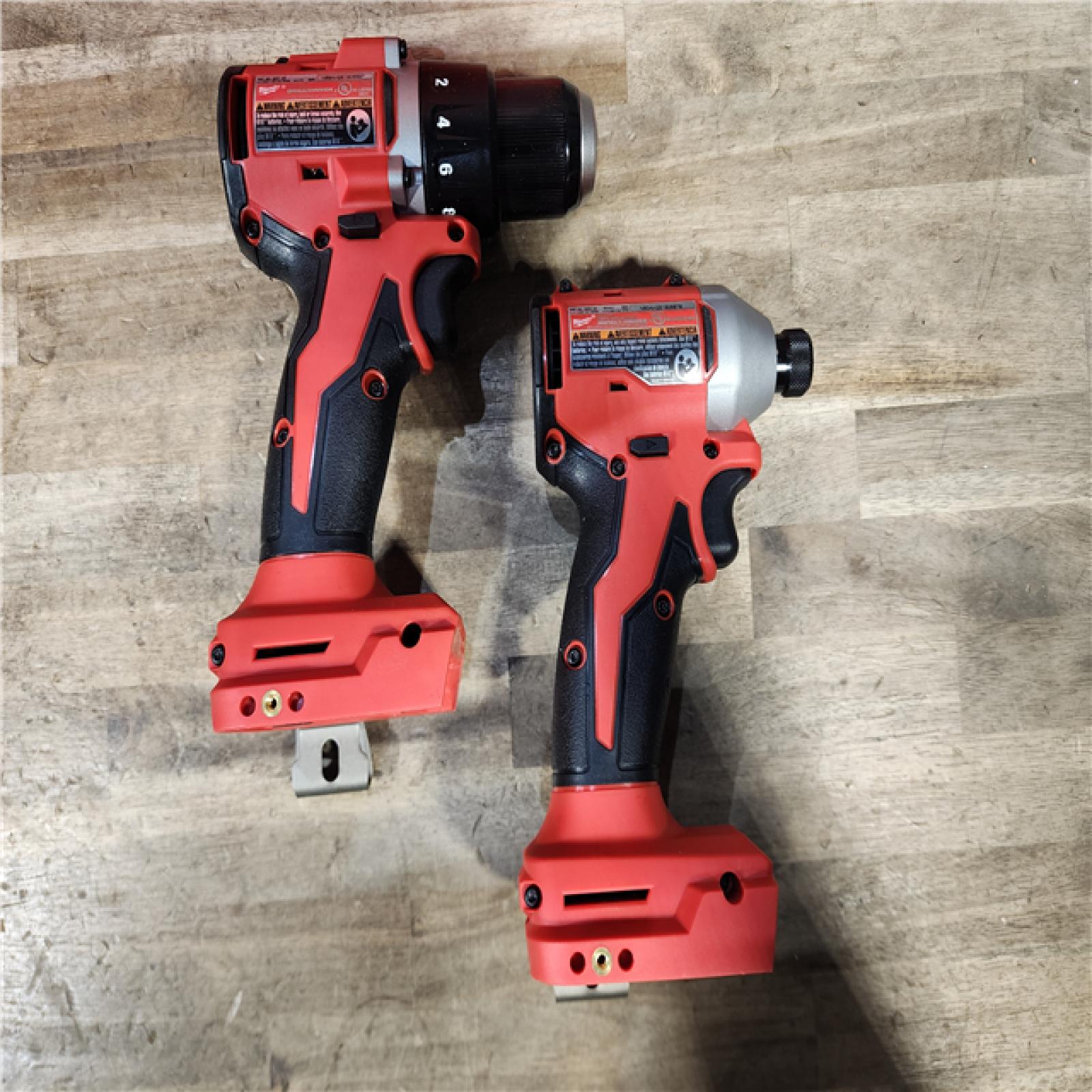 HOUSTON LOCATION - AS-IS Milwaukee M18 18V Lithium-Ion Brushless Cordless Compact Drill/Impact Combo Kit (2-Tool) W/(2) 2.0 Ah Batteries  Charger & Bag