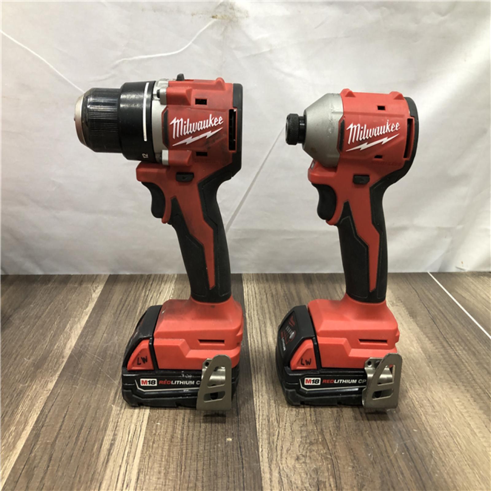 AS-IS Milwaukee 18V Lithium-Ion Brushless Cordless Compact Drill/Impact Combo Kit