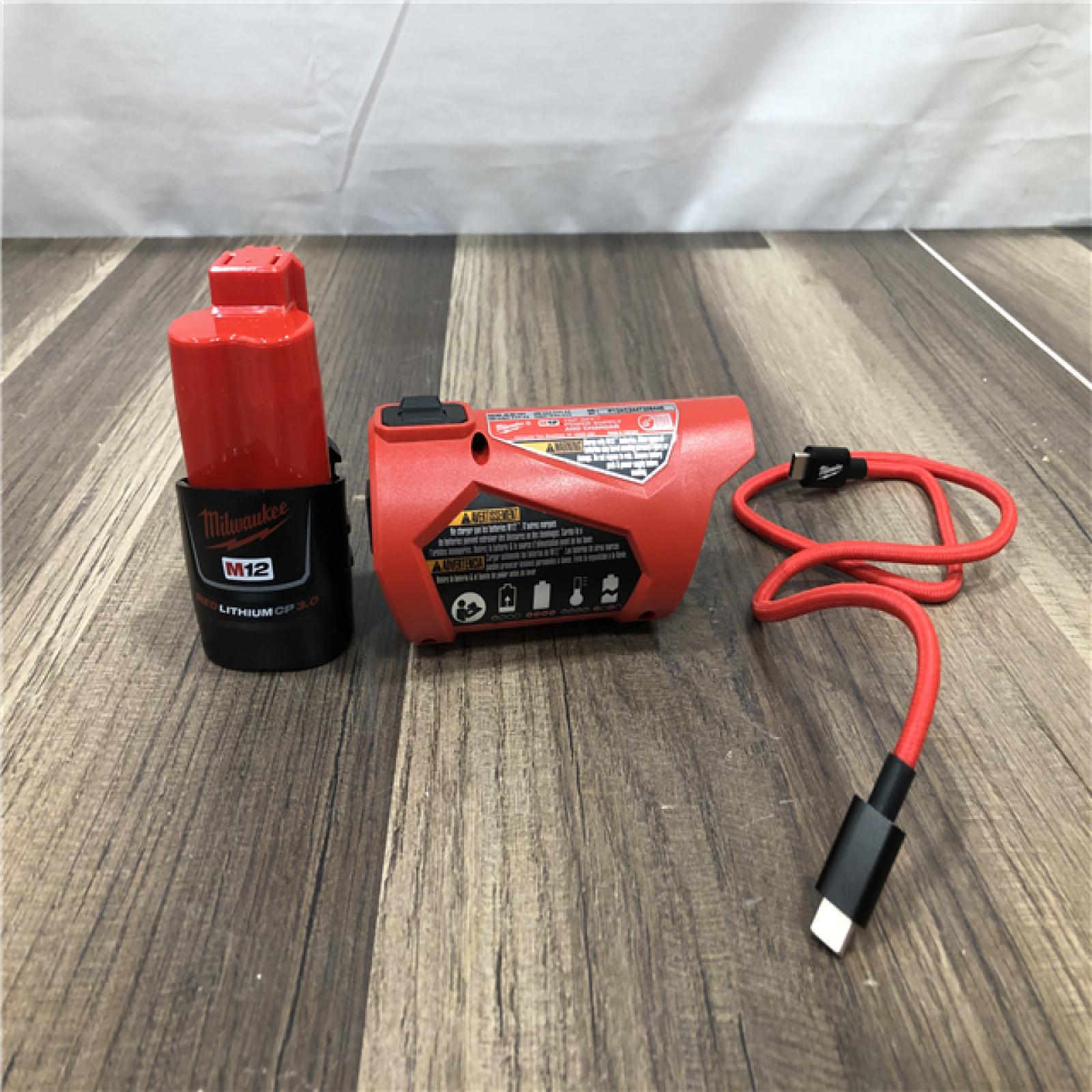 AS-IS Milwaukee Men's Large 12-Volt Lithium-Ion Cordless Tough Shell Black Heated Jacket with (1) 3.0 Ah Battery and Charger