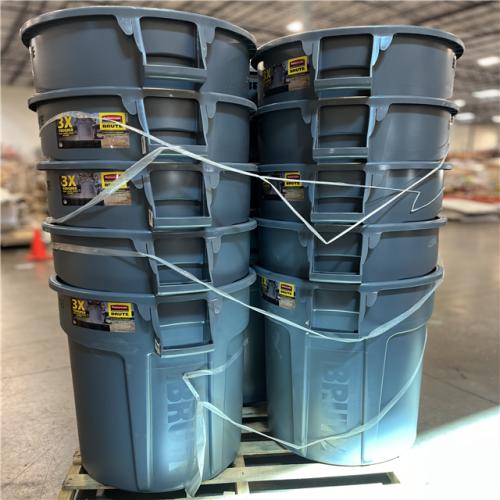 DALLAS LOCATION - Rubbermaid Brute 44 Gal. Grey Round Vented Trash Can PALLET - (15 UNITS)