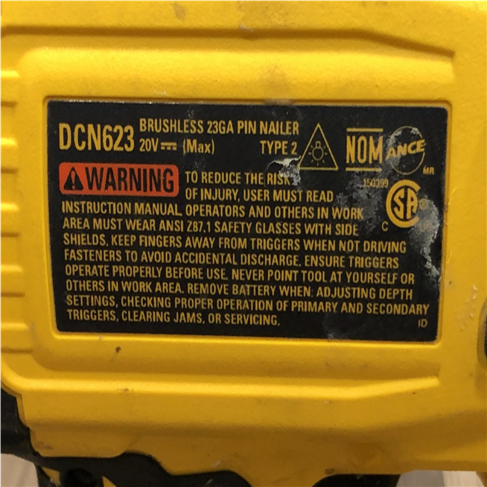 AS-IS DEWALT ATOMIC 20V MAX Lithium Ion Cordless 23 Gauge Pin Nailer (Tool Only)