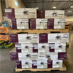 DALLAS LOCATION - Home Decorators Collection Ellard 52 in. LED Indoor Matte Black Ceiling Fan with Light (35 UNITS)