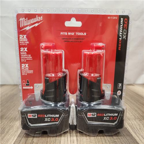 NEW- Milwaukee M12 12-Volt Lithium-Ion XC Extended Capacity 3.0Ah Battery Pack 3.0Ah (2-Pack)