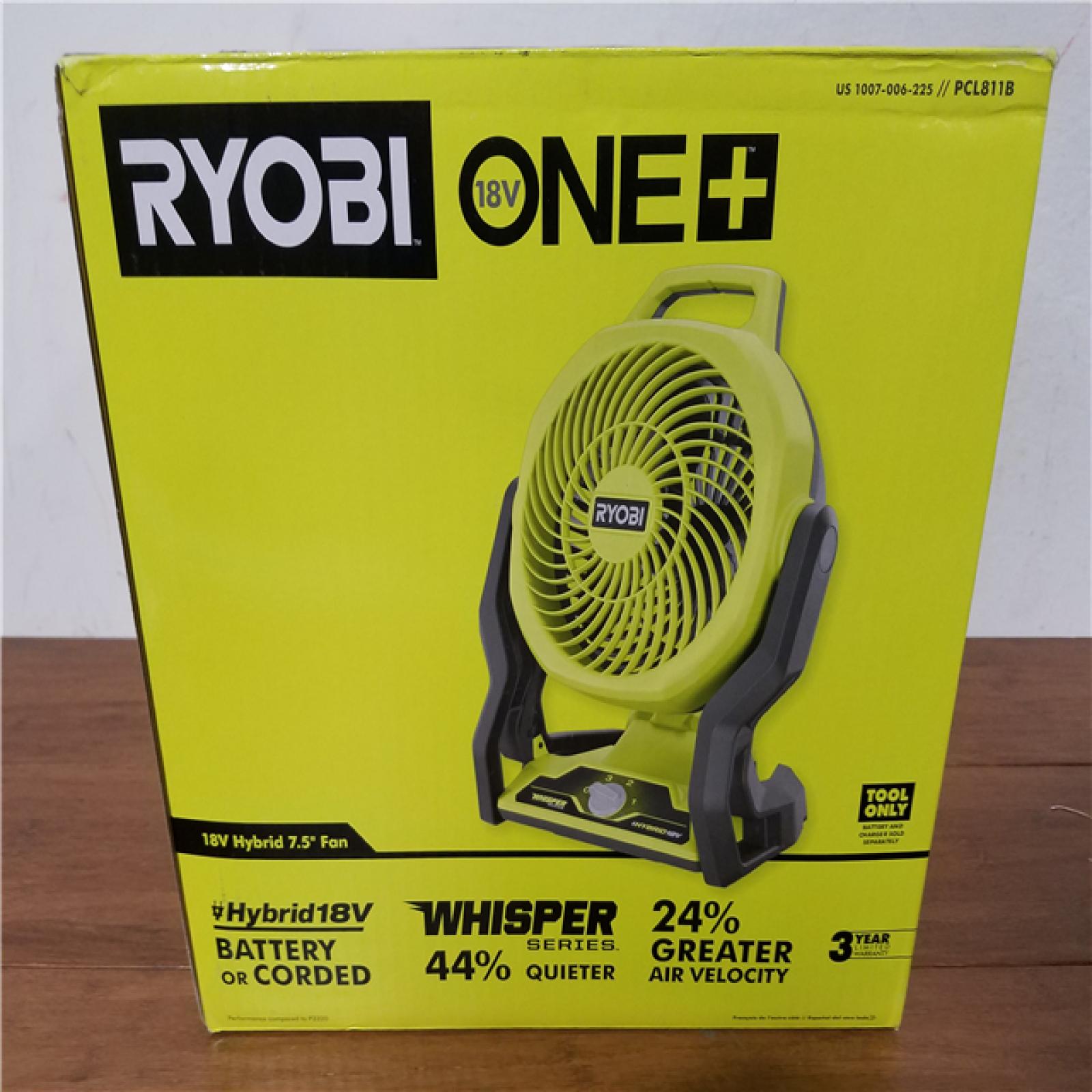 California NEW Ryobi Plus+ 18V Hybrid 7.5 Fan (Tool Only)
