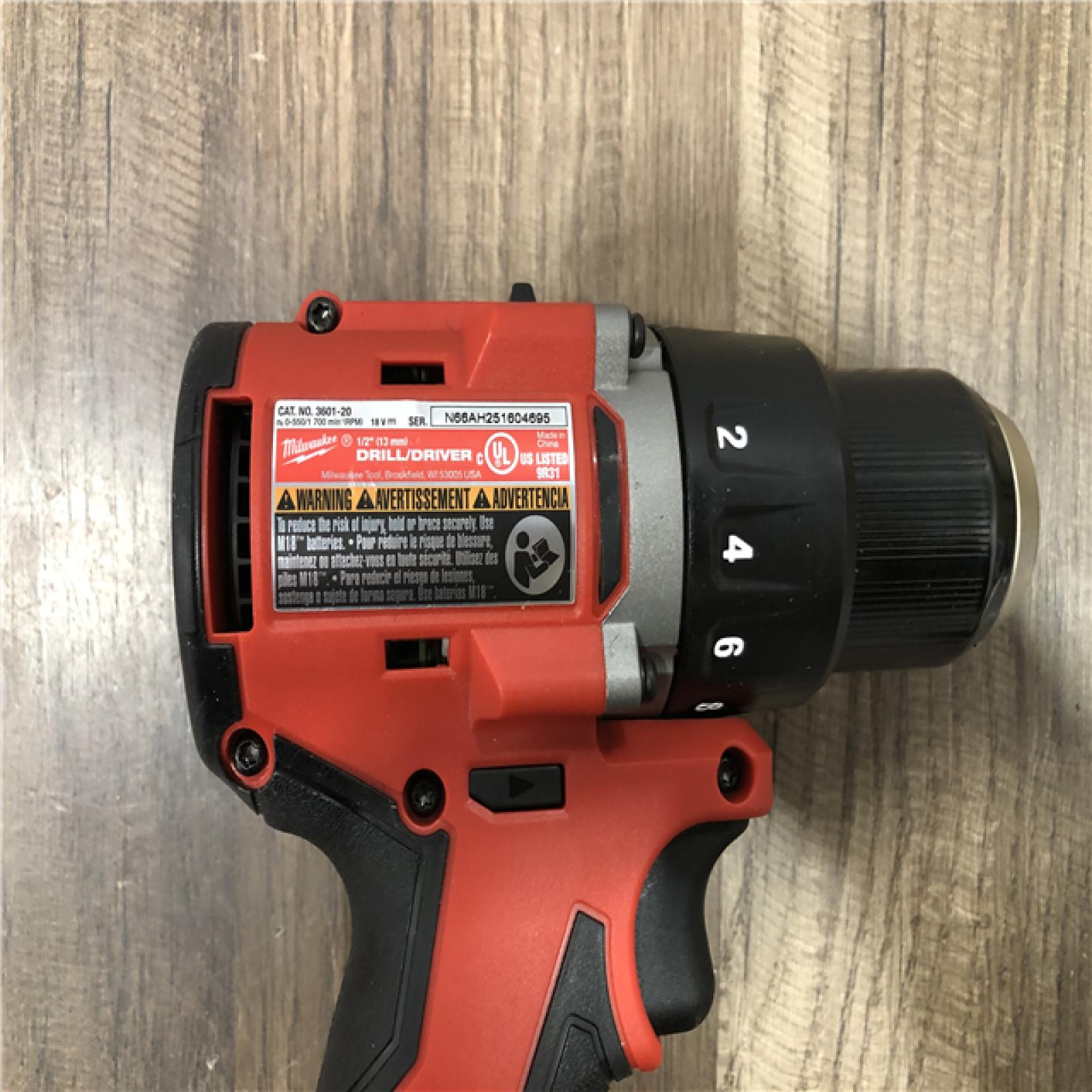 AS-IS Milwaukee 18V Lithium-Ion Brushless Cordless 1/2 in. Compact Drill/Driver (Tool-Only)