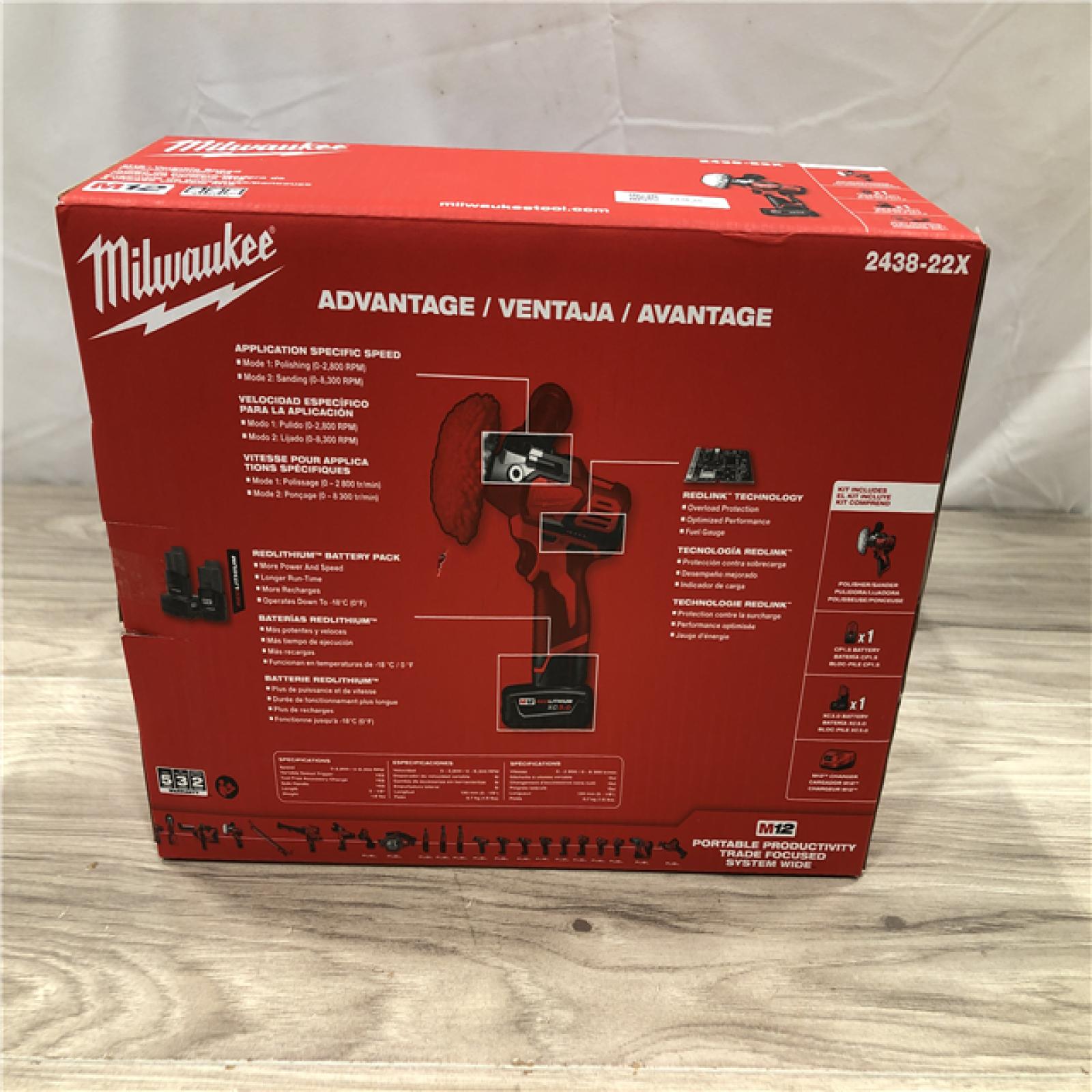NEW! - Milwaukee M12 12-Volt Lithium-Ion Cordless Variable Speed Polisher/Sander Kit
