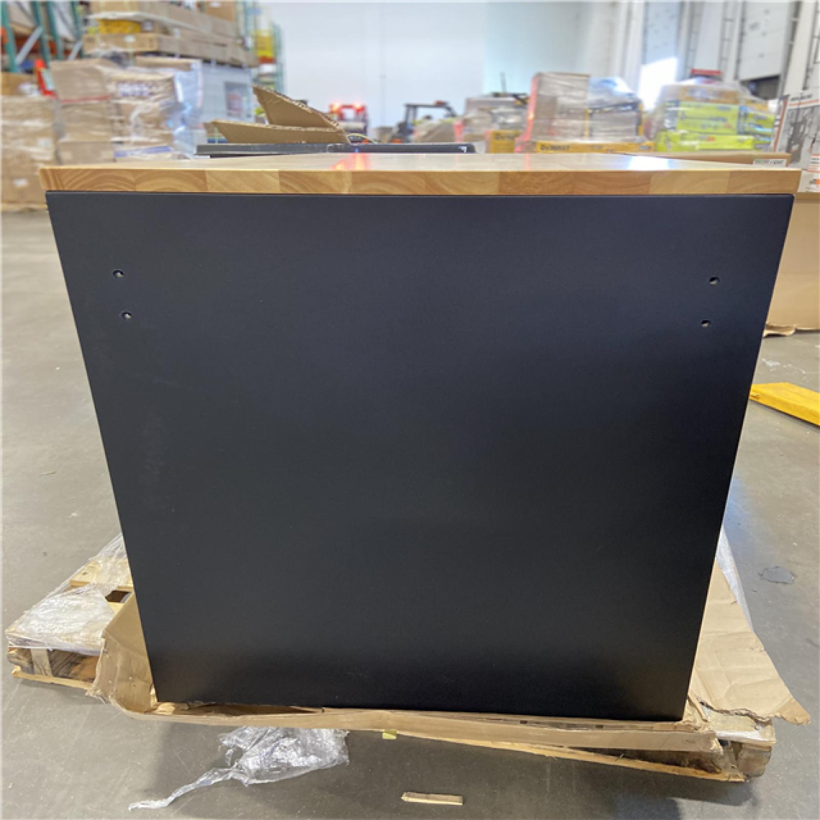 DALLAS LOCATION - Husky 52 in. W x 25 in. D Heavy Duty 9-Drawer Mobile Workbench Cabinet with Adjustable-Height Hardwood Top in Matte Black