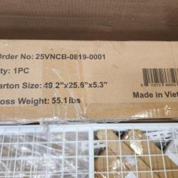 Phoenix NEW FLEXIMOUNTS OHK Series 48 in. W x 72 in. D x 22-40 in. H White Ceiling Mounted Overhead Garage Storage Rack with Accessory Hooks