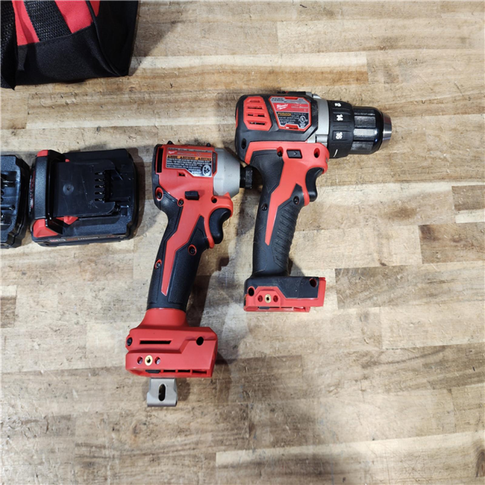 HOUSTON LOCATION - AS - IS Milwaukee 18V Lithium-Ion Brushless Cordless Compact Drill/Impact Combo Kit