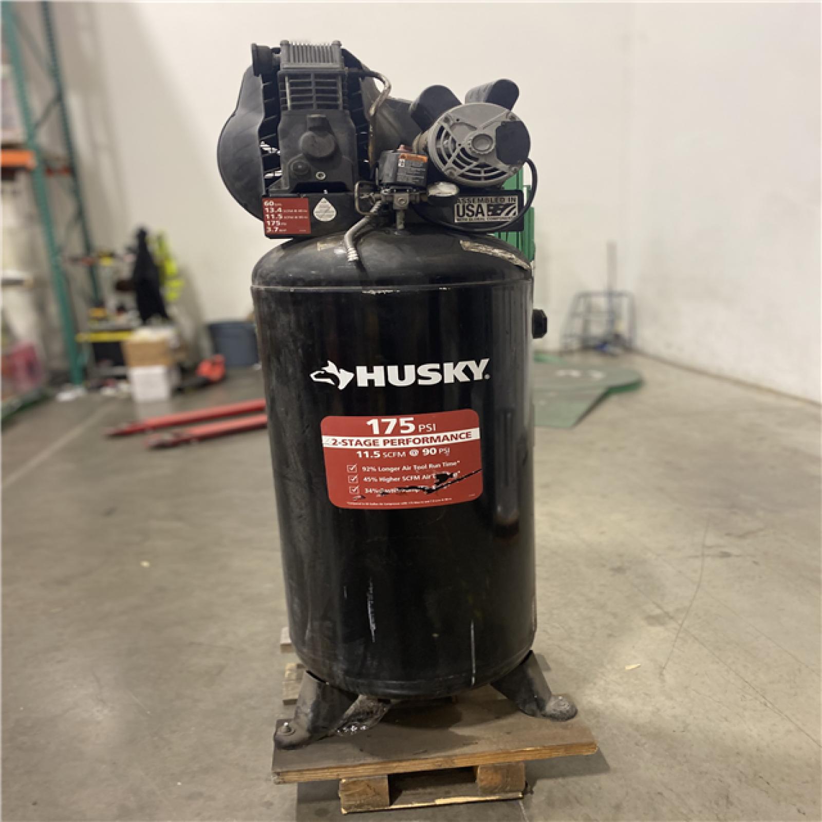 Dallas Location - As-Is Husky 60 Gal. 3.7 HP  175 PSI Electric Air Compressor