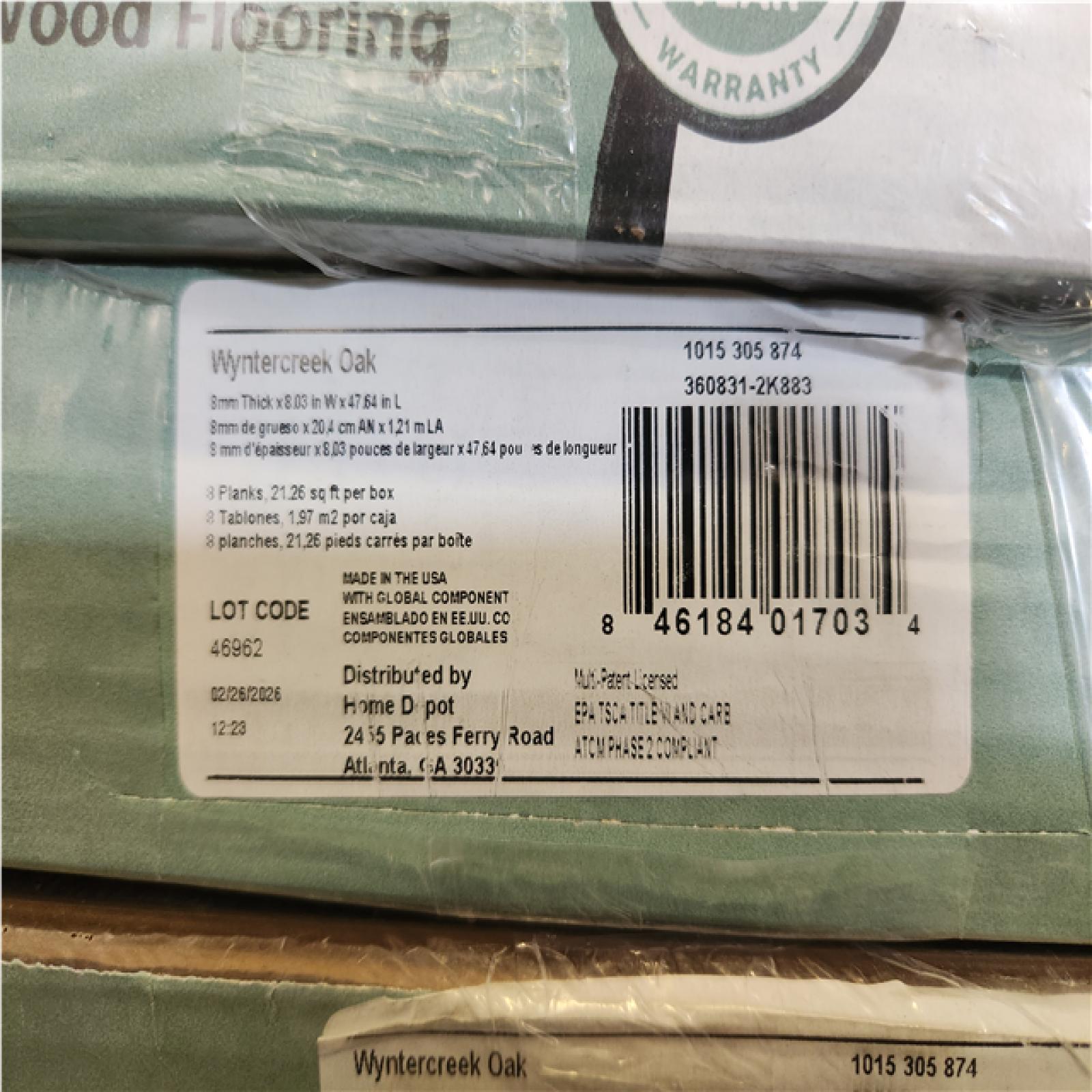 Phoenix TrafficMaster Wyntercreek Oak 8 mm T x 8.03 in. W x 47.64 in. L Water resistant Laminate Wood Flooring(637 sq. ft./30 case)