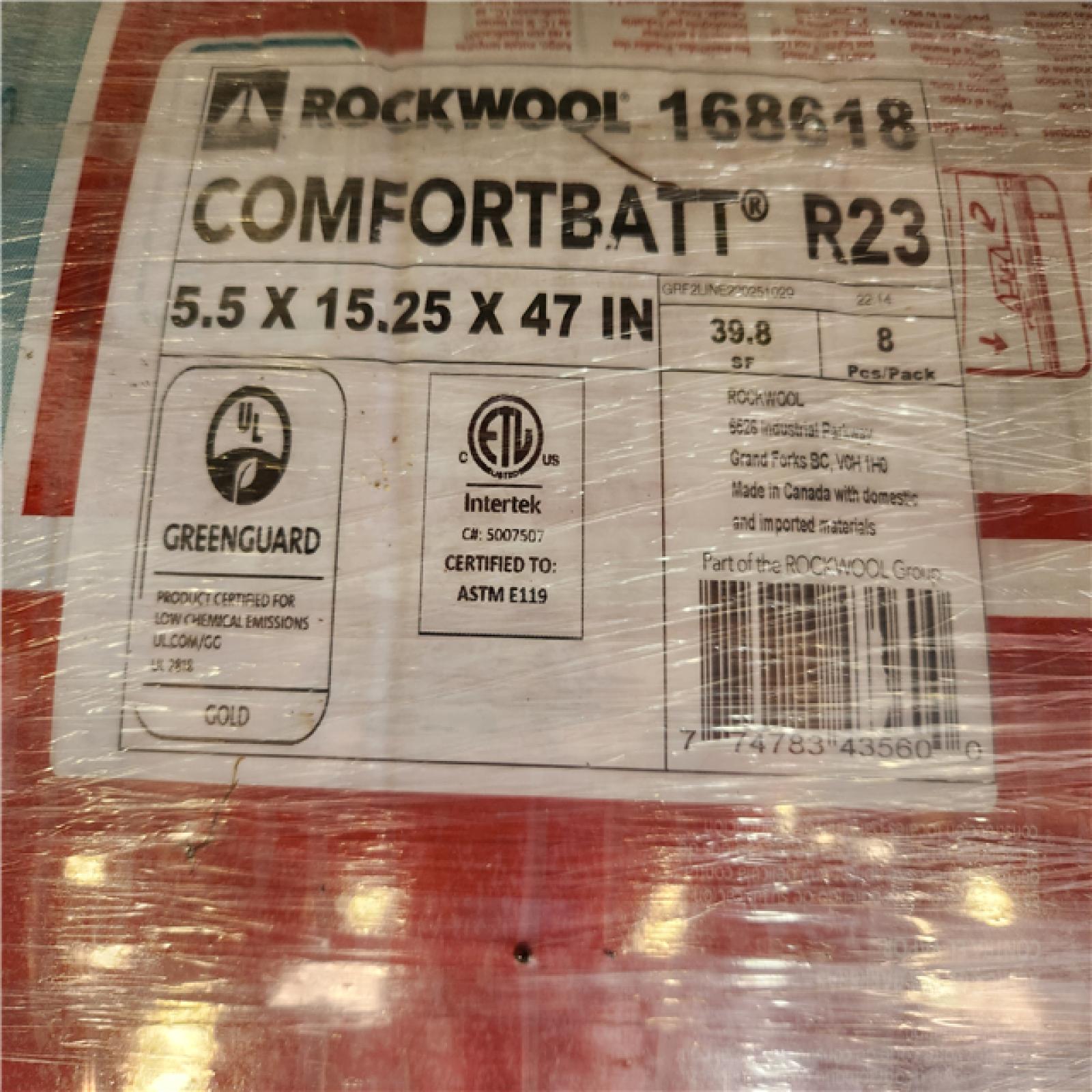 Phoenix NEW ROCKWOOL R-23 Comfortbatt 5-1/2 in. x 15 in. x 47 in. Fire Resistant Stone Wool Insulation Batt (318 sqft) (8-Bags)