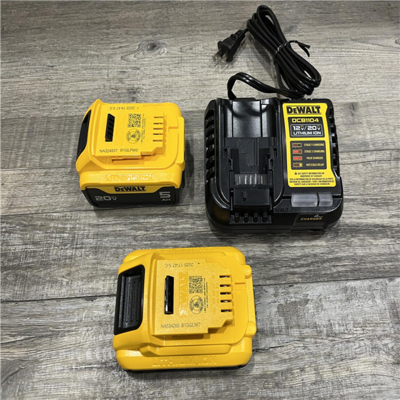 AS-IS DEWALT 20V MAX Lithium-Ion Starter Kit with 4.0 Ah and 5.0 Ah Batteries and Charger