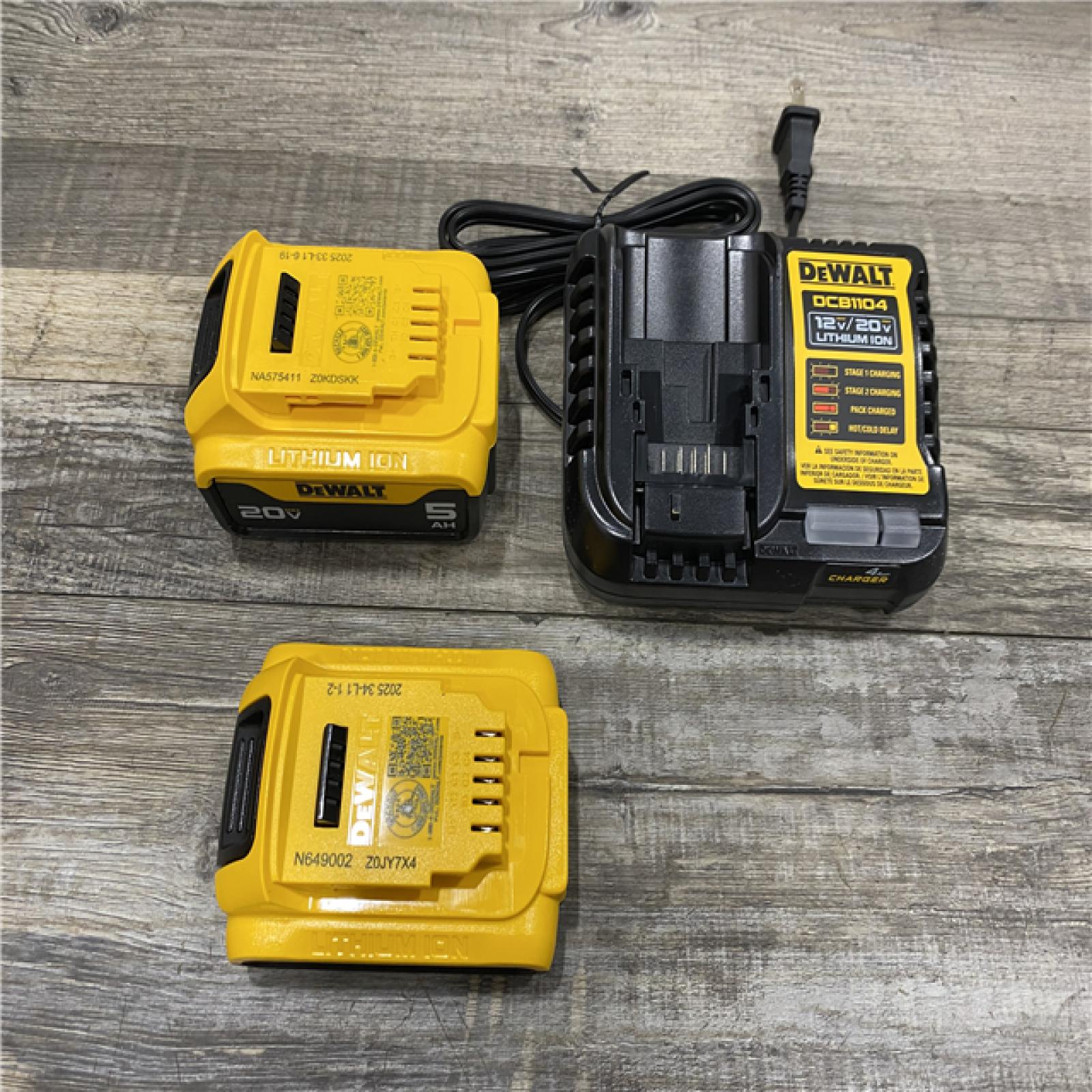 AS-IS DEWALT 20V MAX Lithium-Ion Battery Kit with 5.0Ah and 2.0Ah Battery and Charger