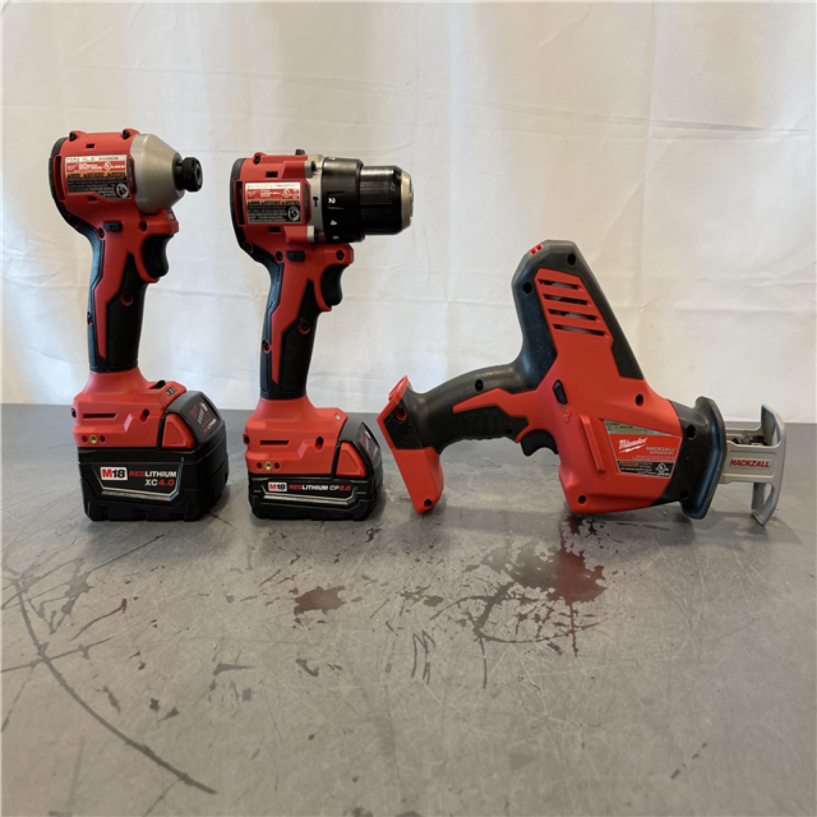 AS-IS - Milwaukee M18 18-Volt Lithium-Ion Brushless Cordless Combo Kit (4-Tool)