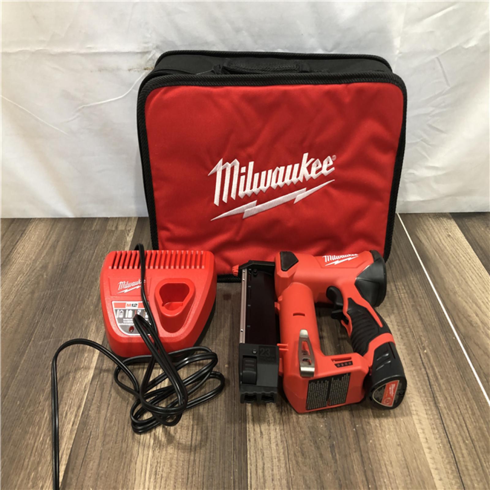 AS-IS Milwaukee 12-Volt 23-Gauge Lithium-Ion Cordless Pin Nailer Kit