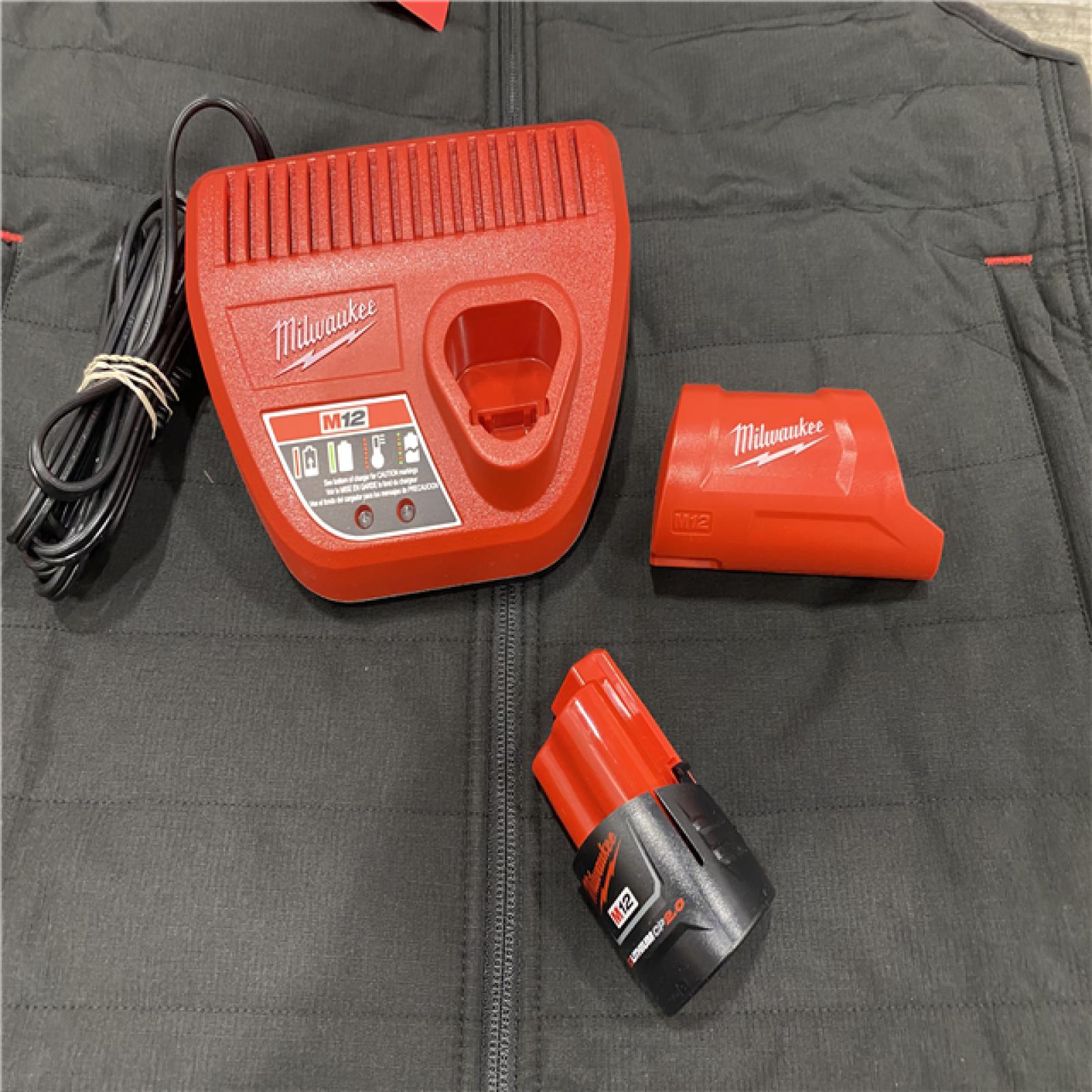 AS-IS Milwaukee Men's Medium 12V Lithium-Ion Cordless AXIS Black Heated Vest Kit