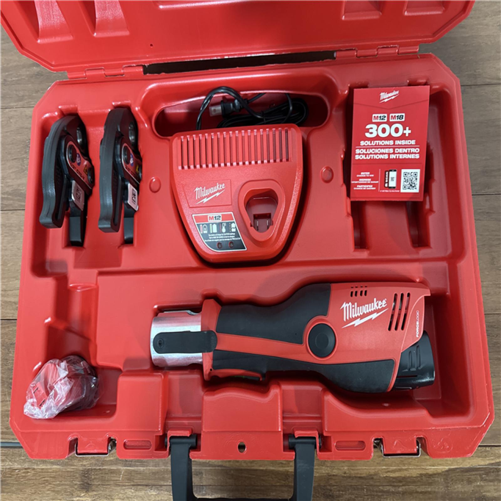 California AS-IS Milwaukee M12 Force Logic Press Tool Kit  Includes (2) Batteries  Charger & Hard Case
