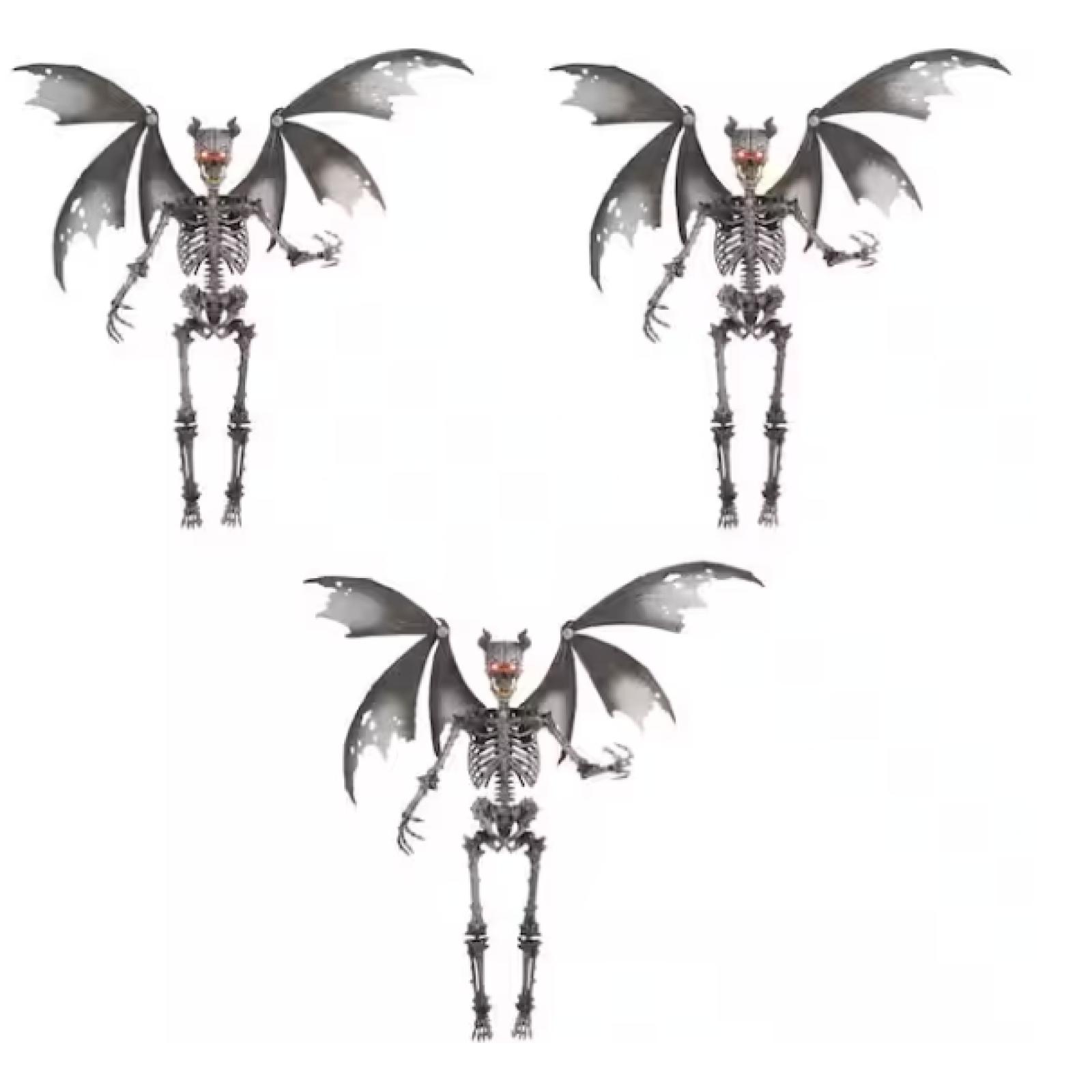 DALLAS LOCATION - AS-IS Home Accents Holiday 3-Pack 5 ft. Grave & Bones LED Ultra Pose-N-Stay Skeleton Demon