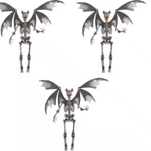 DALLAS LOCATION - AS-IS Home Accents Holiday 3-Pack 5 ft. Grave & Bones LED Ultra Pose-N-Stay Skeleton Demon