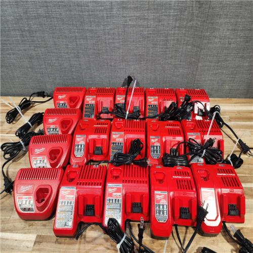 HOUSTON LOCATION - AS-IS MILWAUKEE BATTERY CHARGER PACK QTY - 16
